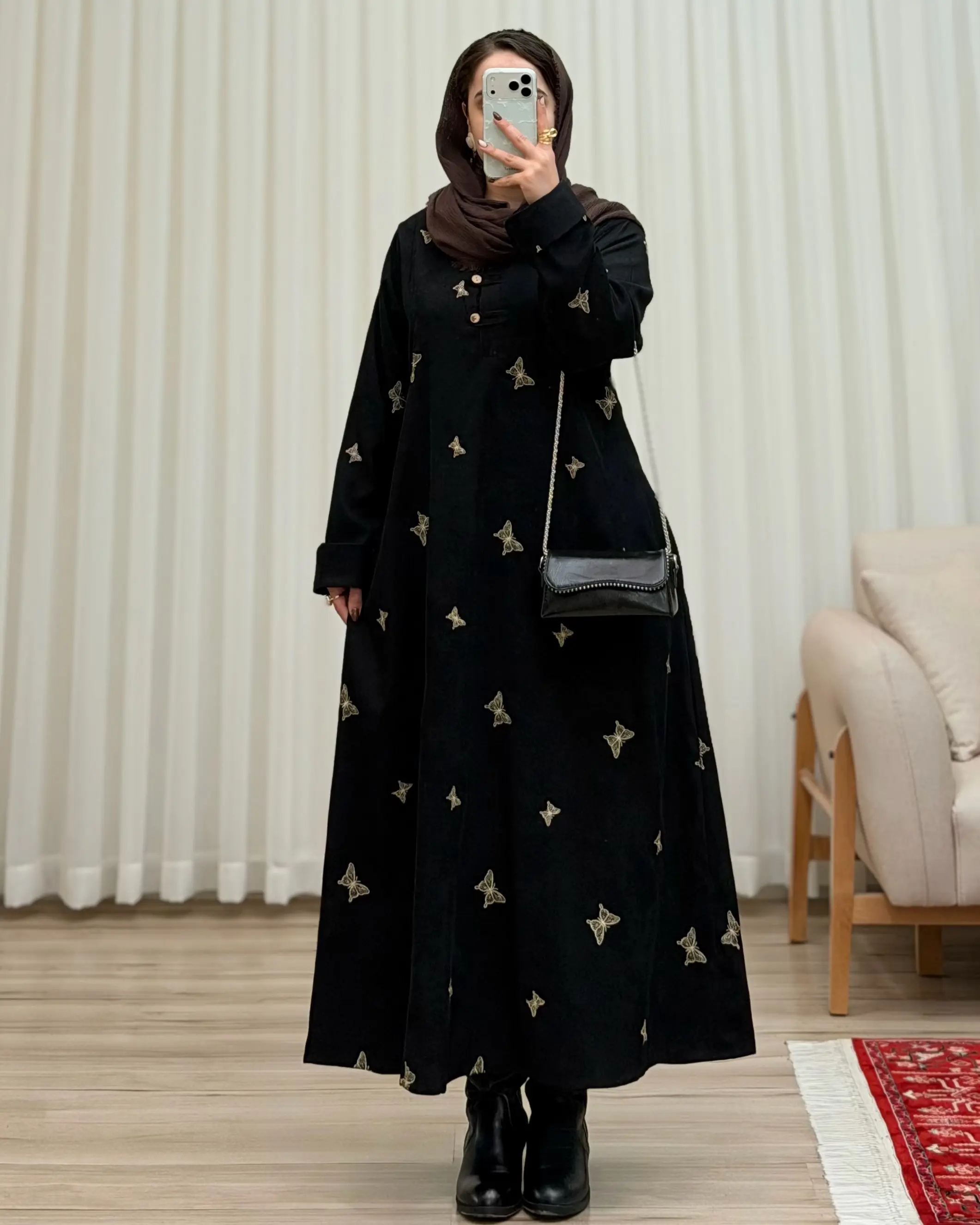 کفتان کبریتی تمام گلدوزی پروانه